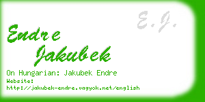 endre jakubek business card